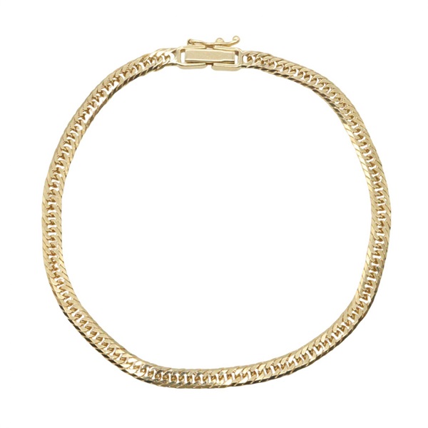 JEWELRY Triple 6 Side Flat Link Curb Chain Bracelet 18KYG Yellow Gold Used Women