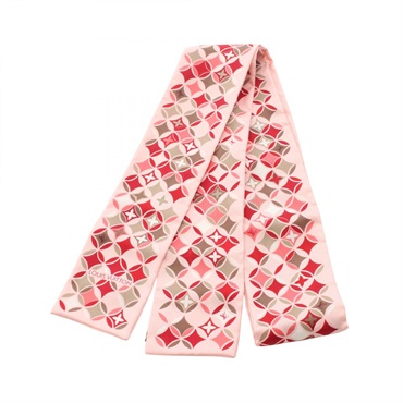 LOUIS VUITTON Bandeau Ribbon Scarf Wrap Foulard M72167 silk Pink Pink Used Women