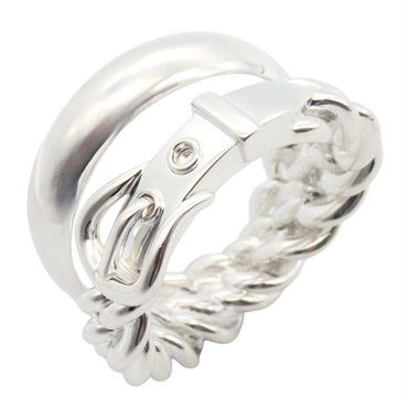 HERMES Boucle Sellier Inflexible Ring Silver925 Used women US size 7 #55
