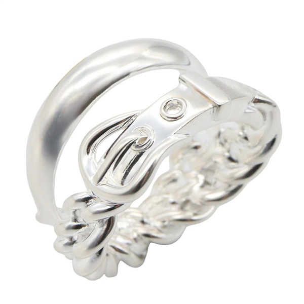 HERMES Boucle Sellier Inflexible Ring Silver925 Used women US size 5.25 #53