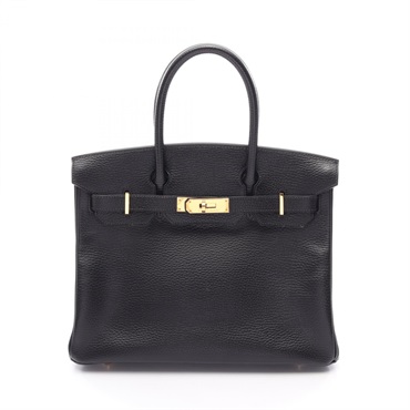 HERMES Birkin 30 Handbag E Ardennes leather Black Used GHW