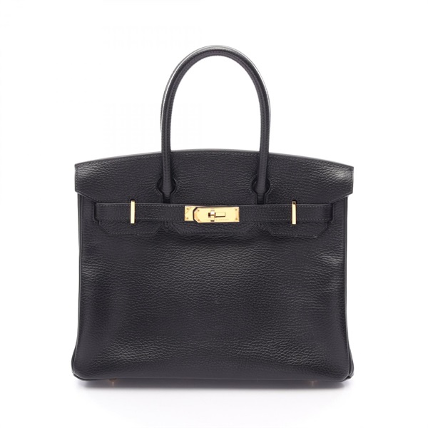 HERMES Birkin 30 Handbag E Ardennes leather Black Used GHW
