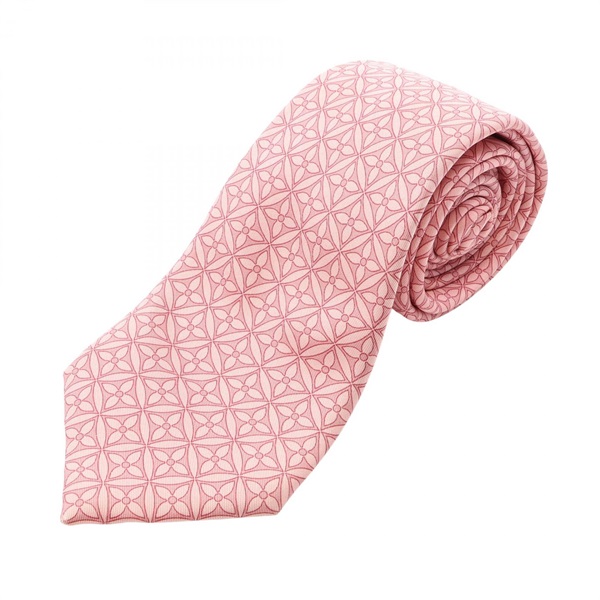 LOUIS VUITTON Monogram flower Tie silk Pink Pink Used mens