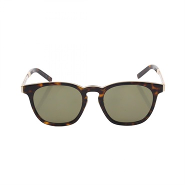 SAINT LAURENT PARIS Tortoise pattern sunglasses Gold Plated Plastic Brown Used