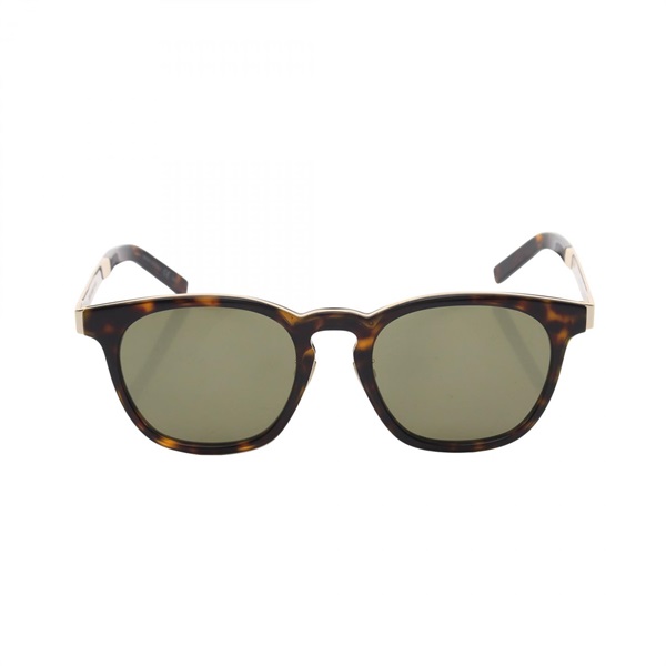 SAINT LAURENT PARIS Tortoise pattern sunglasses Gold Plated Plastic Brown Used