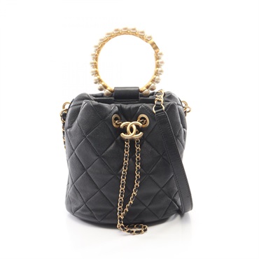 CHANEL Matelasse Chain Shoulder Crossbody Handbag AS2608 leather Black GHW Used