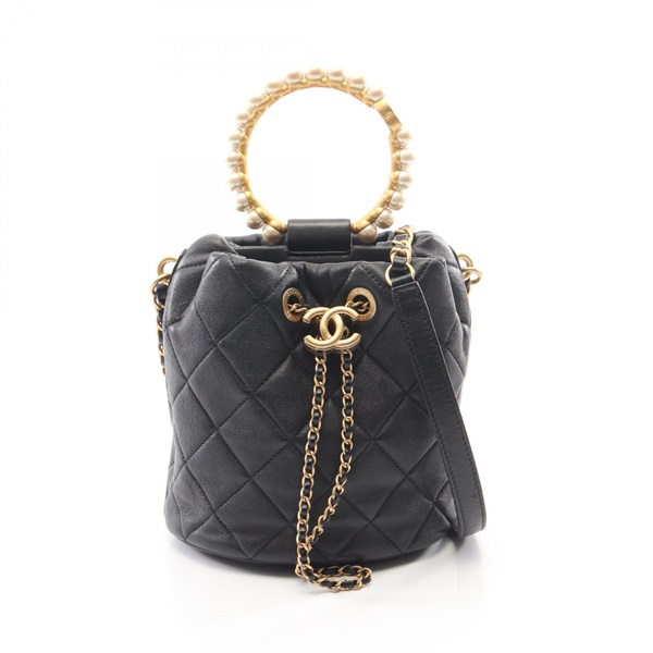 CHANEL Matelasse Chain Shoulder Crossbody Handbag AS2608 leather Black GHW Used