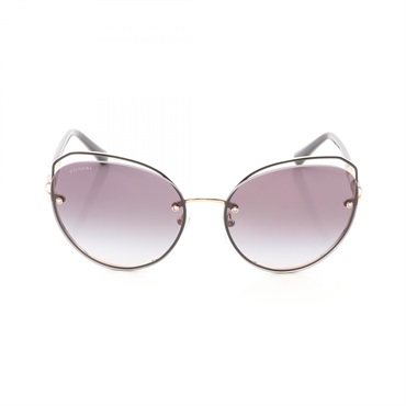 BVLGARI Serpenti Sunglasses Metal Plastic Rhinestone Black Gold White Used Women