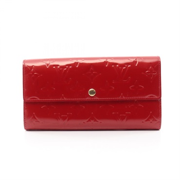 LOUIS VUITTON Portefeuille Sarah Bifold Purse Wallet M93530 Vernis leather Red