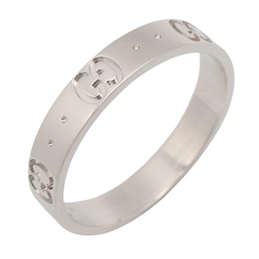 GUCCI Icon Slim Ring 18KWG White Gold Used Women US size #8.5 #19