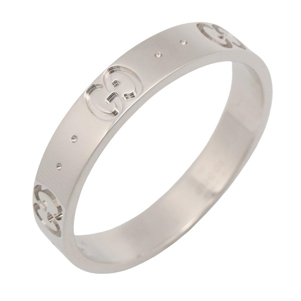 GUCCI Icon Slim Ring 18KWG White Gold Used Women US size #8.5 #19