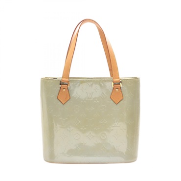 LOUIS VUITTON Houston Tote Handbag M91053 Vernis leather Silver Gris Used Women