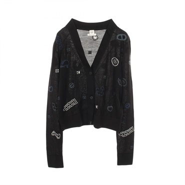HERMES CANDY LIBRIS cardigan knitwear #34 5H2729D3 wool Black Used Women