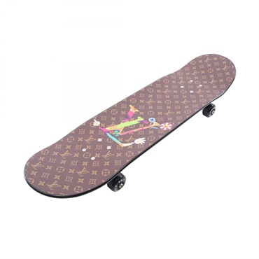 LOUIS VUITTON LV TM Superflat Characters Skateboard Wood Brown Used unisex