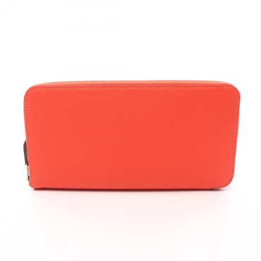 HERMES Azap Long Silk In Around zip Long Wallet Epsom leather Rose Texas SHW W