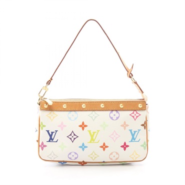 LOUIS VUITTON Pochette Accessoires Handbag M92649 Monogram Multicolore White LV