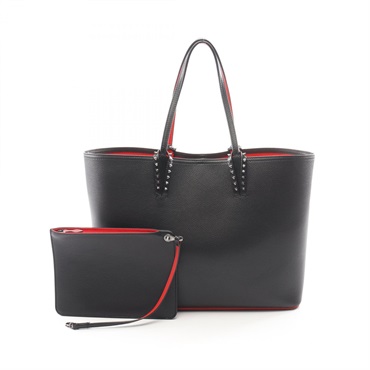 Christian Louboutin CABATA Shoulder Tote Bag 3205218 leather Black Red Used