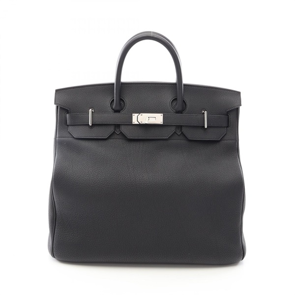 HERMES Haut a Courroies 40 Handbag Togo leather Black SHW Used Women B