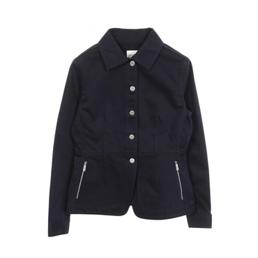HERMES Serie Button Denim Jacket Coat #40 H6H0266DY cotton Navy Women
