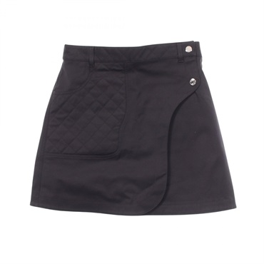 HERMES Sellier Button Quilted Mini skirt #38 H6H0355DQ cotton Black Used Women