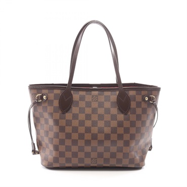 LOUIS VUITTON Neverfull PM Shoulder Tote Bag N51109 Damier canvas leather Used