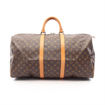 LOUIS VUITTON Keepall 55 Hand bag M41424 Monogram canvas leather Brown Used LV