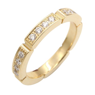 CARTIER Maillon Panthere Semi-Diamond Ring 18KYG Gold Used Women US #3.5 #46