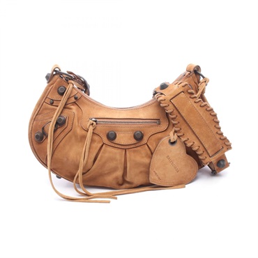 BALENCIAGA LE CAGOLE Small Shoulder Crossbody Bag 6713072AB2A2533 Suede Used