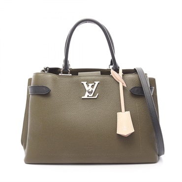 LOUIS VUITTON Lockme Day Shoulder Crossbody Handbag M55325 leather Khaki Used LV
