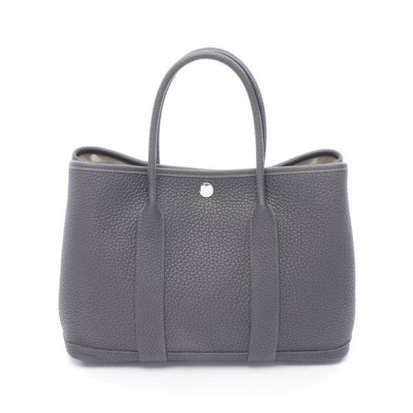 HERMES Garden Party TPM Tote Handbag Negonda leather Gray Gris Misty SHW Used K