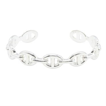 HERMES Chaine d'ancre Enchainee Bangle MM Bracelet Silver 925 Preowned Women