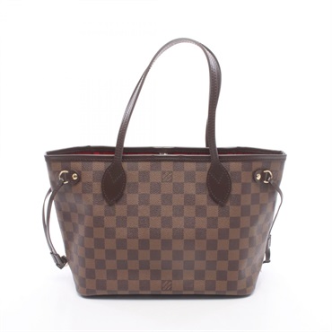 LOUIS VUITTON Neverfull PM Tote HandBag N51109 Damier Ebene canvas leather Used