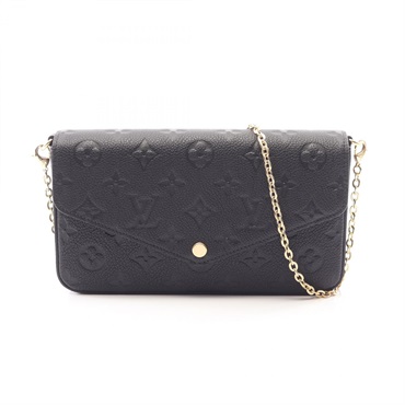 LOUIS VUITTON Pochette Felicie chain Shoulder crossbody Bag M82477 leather noir
