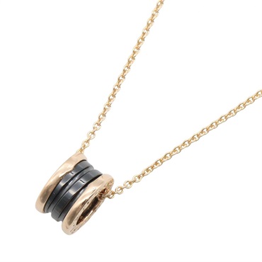 BVLGARI B-zero1 Necklace Pendant 18KRG Pink Rose Gold Ceramic Black Used Women