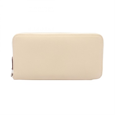 HERMES Azap long silkIn Around zip long wallet purse A Epsom craie Used SHW