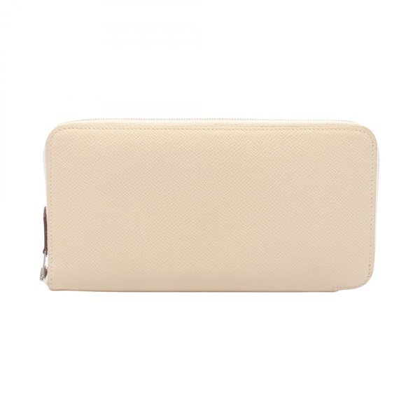 HERMES Azap long silkIn Around zip long wallet purse A Epsom craie Used SHW