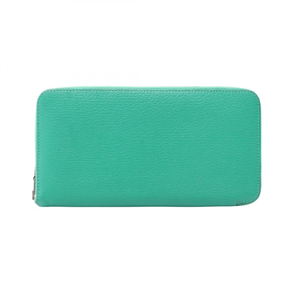 HERMES Azap Long Around zip long wallet purse T Chevre Menthe Used Women SHW