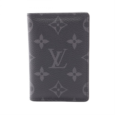 LOUIS VUITTON Organizer De Poch Card Case M61696 Monogram eclipse Black Used