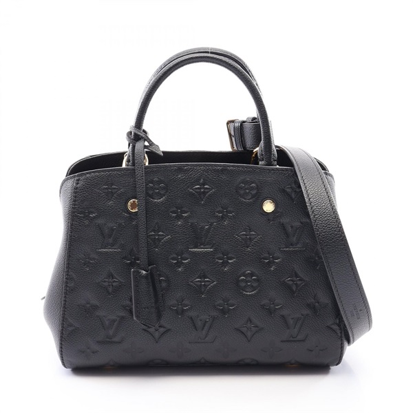 LOUIS VUITTON Montaigne BB Shoulder Handbag M41053 Monogram empreinte Black Used
