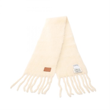 LOEWE Anagram Scarf FSA6SSIX05 wool Mohair Beige Preowned Women
