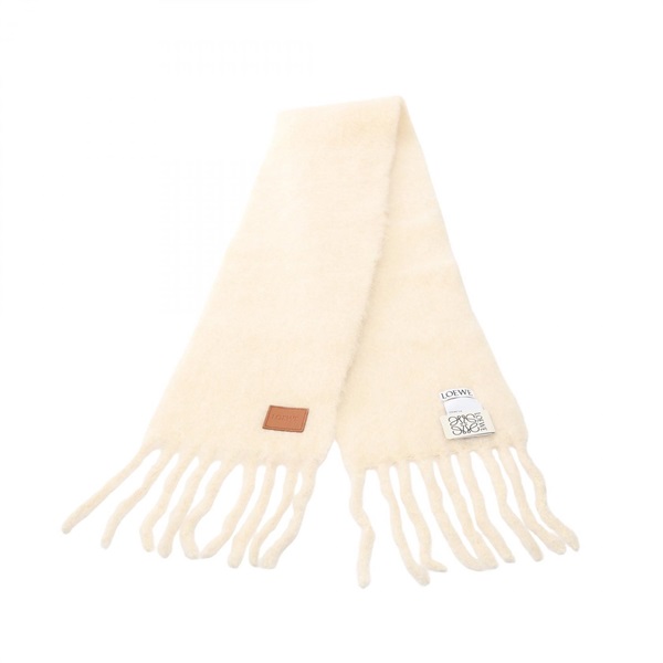 LOEWE Anagram Scarf FSA6SSIX05 wool Mohair Beige Preowned Women