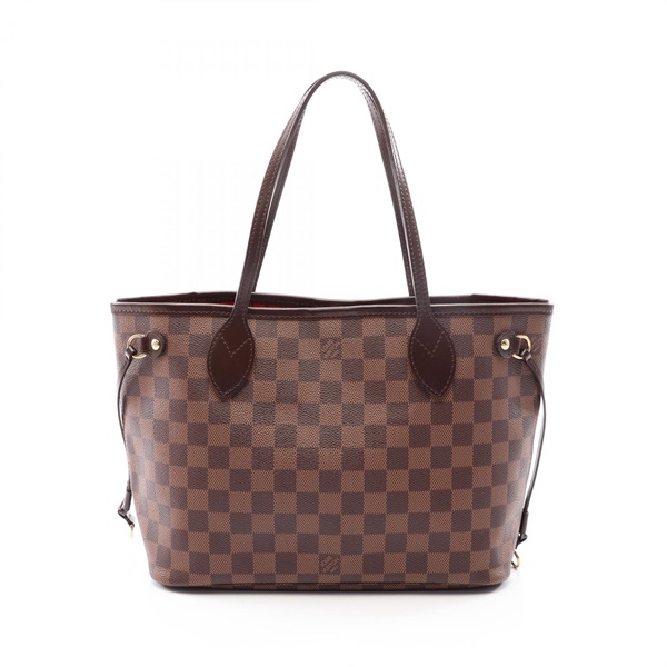 LOUIS VUITTON Neverfull PM Tote HandBag N51109 Damier Ebene canvas leather Used