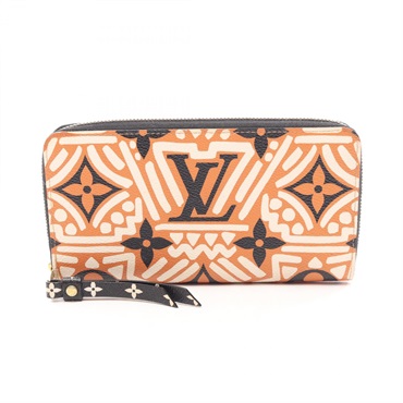 LOUIS VUITTON Zippy Around long wallet M69437 canvas Orange LV Crafty Used