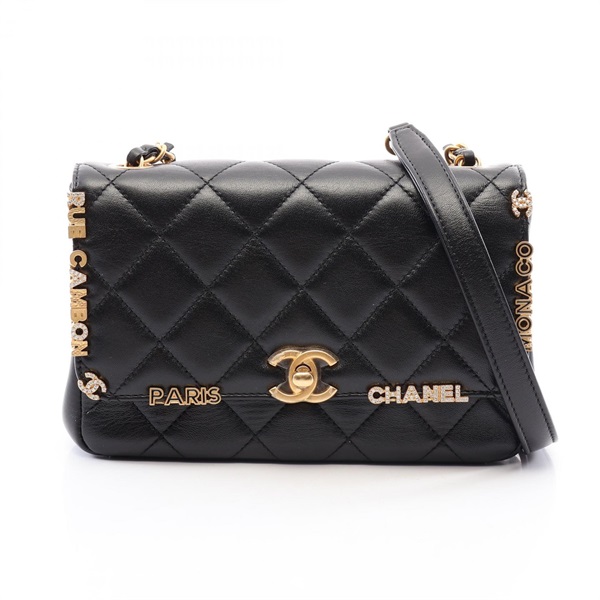 CHANEL Matelasse Mini Flap chain Shoulder crossbody hand Bag AS3731 Lambskin GHW