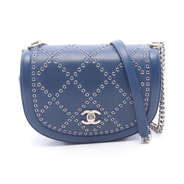 CHANEL Matelasse Coco Eyelet Round Mini Shoulder Crossbody Bag A69993 leather CC