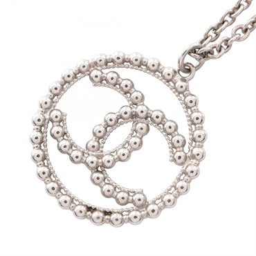 CHANEL C22C COCO Mark Round Long Necklace Pendant metal Used Women 42-60cm CC