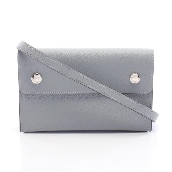 HERMES Hermes Snap To Go Shoulder crossbody Bag G Epsom Gris pantin Used SHW