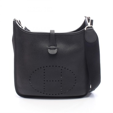 HERMES Evelyne 3 PM Shoulder crossbody Bag D Taurillon Clemence Black Used SHW