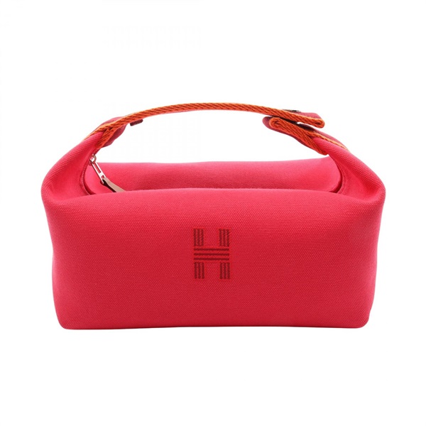 HERMES Bride a Brac PM Handbag H104222M 04 canvas Pink Bordeaux Preowned SHW