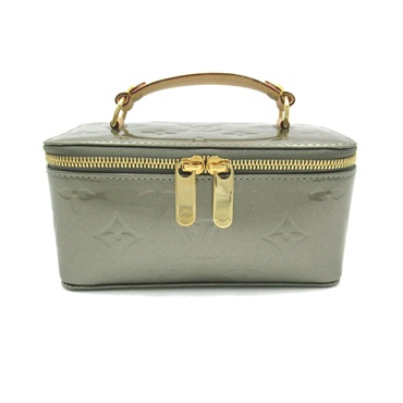 LOUIS VUITTON Jewel Case Vanity Handbag M91272 Vernis Patent Gray Used Women LV
